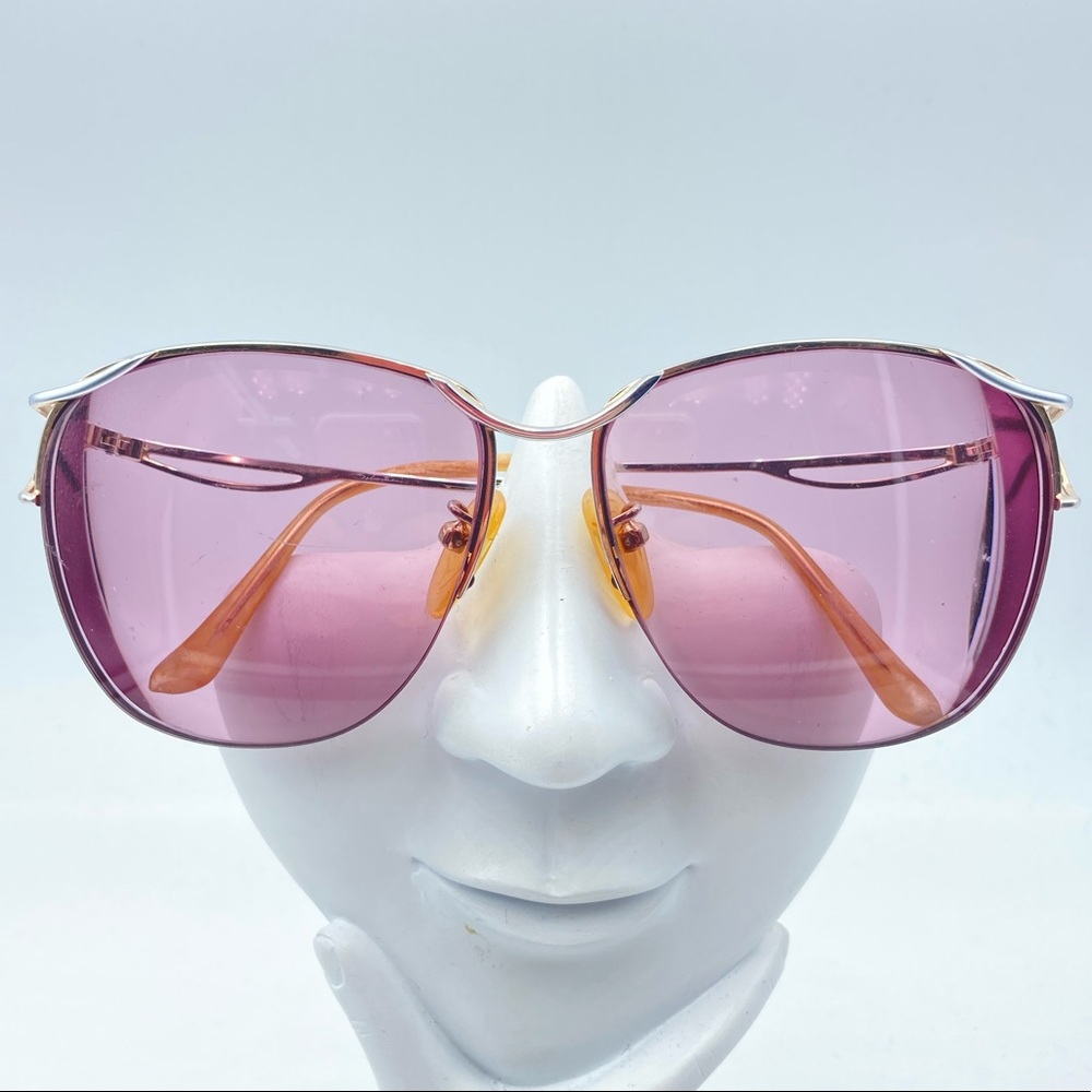 Vintage Sebastiano Gold Silver Oval Sunglasses